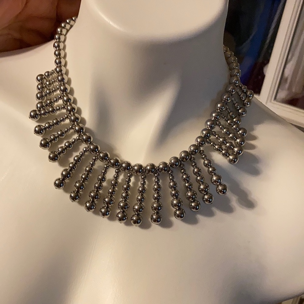BANANA REPUBLIC silver beaded necklace